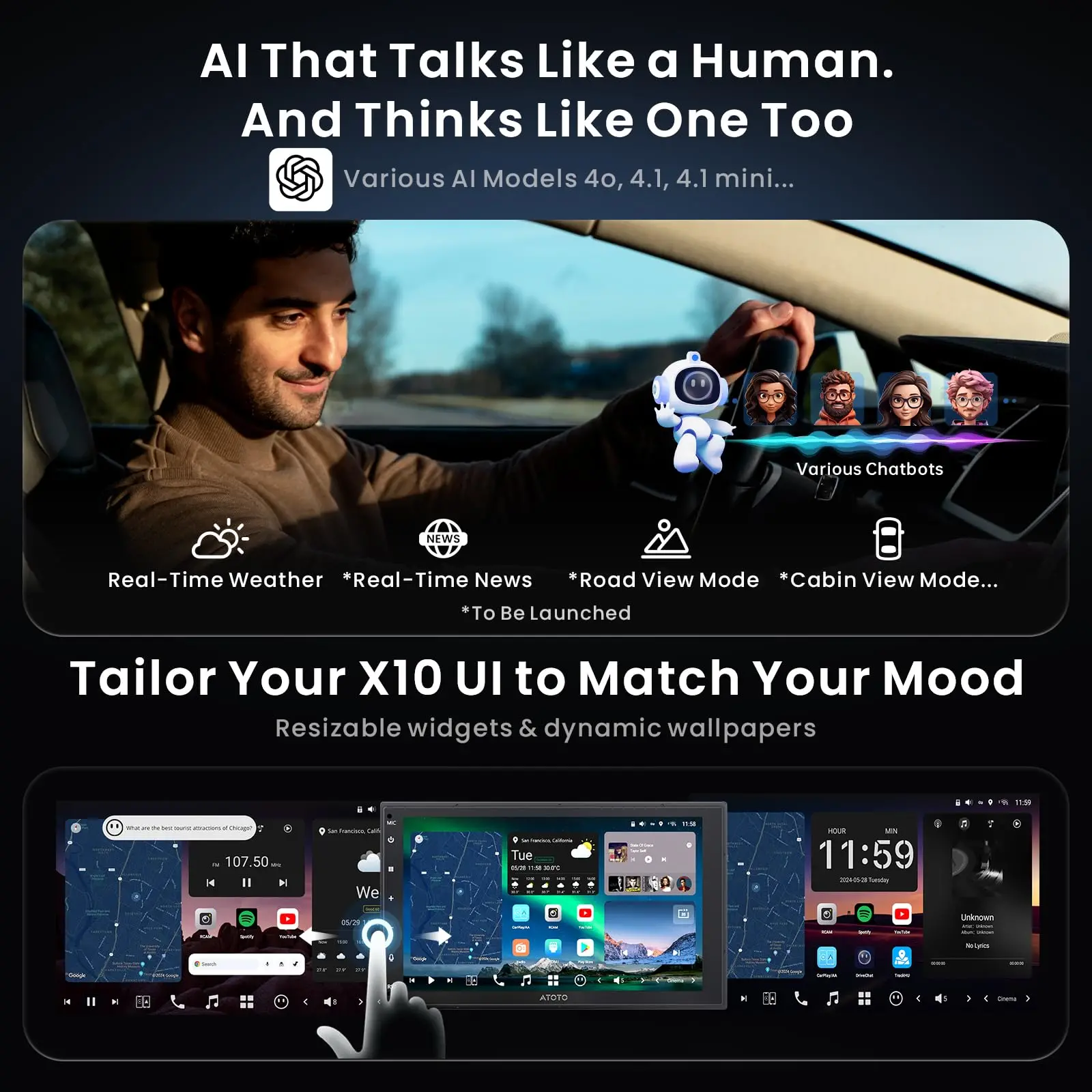 【High-end】ATOTO X10G2B7E 7" Double Din Car Stereo with Front & Rear Cameras, QLED Touchscreen, CarPlay & Android Auto, 4G LTE & WiFi, GPS, 8GB + 128GB TF Card, Dual Bluetooth, DSP Audio Technology - Image 6