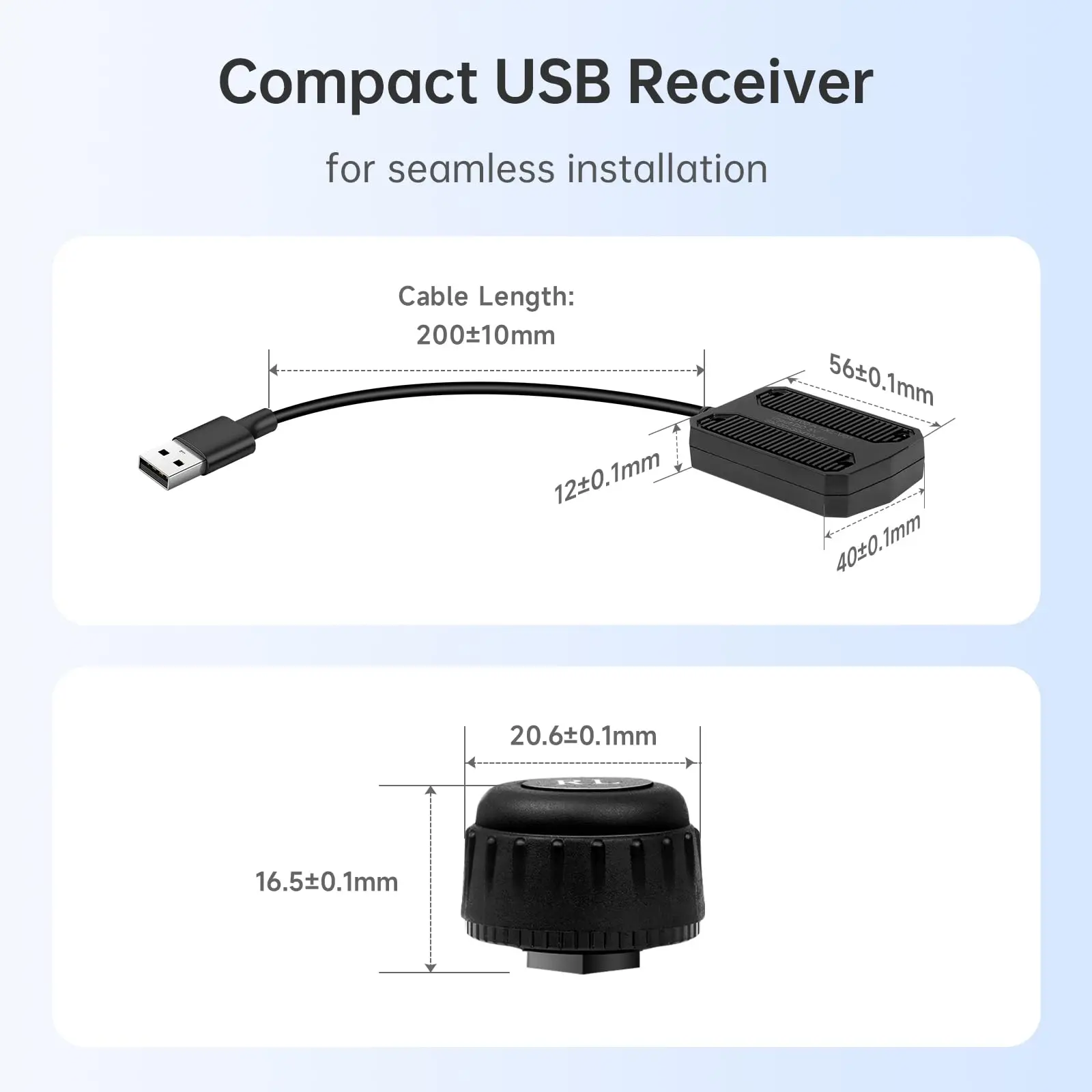 ATOTO AC-UTP1 USB TPMS Tire Pressure Monitoring Sensors for A5, A6, S8, X10, P9 Android Car Stereo Models (External Sensors) - Image 3