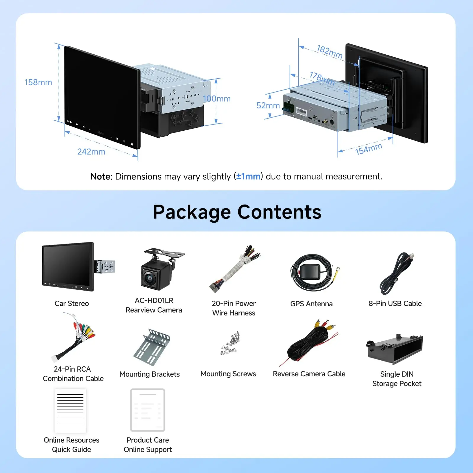 ATOTO A5LG110T 10" Android Double Din & Single Din Car Stereo, Floating QLED Touchscreen Radio with Wireless CarPlay & Android Auto, Backup Camera, HD LRV, DSP, WiFi/BT/USB - Image 7