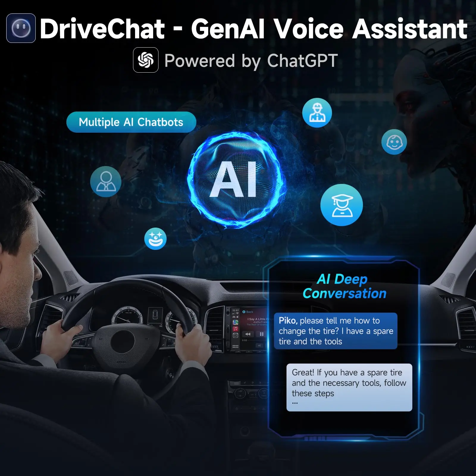 ATOTO A5LG2A7T 7" Android Double Din Car Stereo with Backup Camera, Wireless CarPlay & Android Auto, Wi-Fi/BT/USB Tethering, Built-in DSP, Bluetooth, PhoneLink, FM/AM/TF, 2G+32G - Image 6