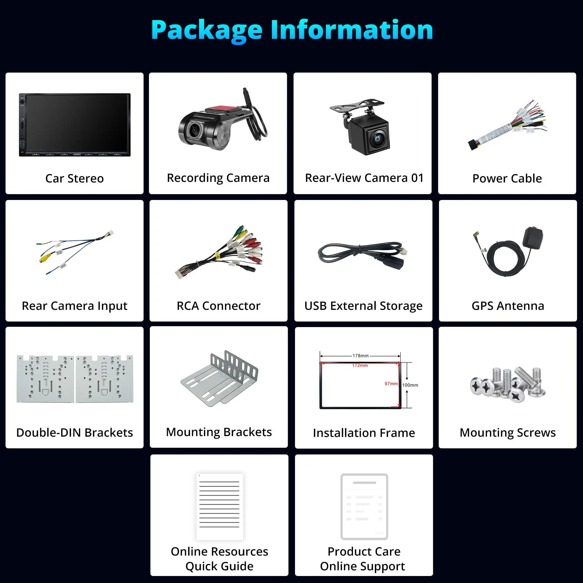 ATOTO A5LG2A7T-S12 7" Android Double Din Car Stereo with Dash & Backup Camera, Wireless CarPlay and Android Auto, WiFi/BT/USB Tethering, DSP, Bluetooth, FM/AM/TF, 2G+32G - Image 9