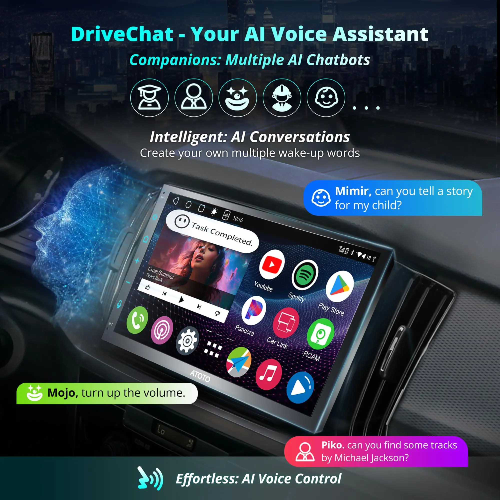 ATOTO A6G2B7PL 7" Double Din Car Stereo, QLED Display, 8-Core Android, 4G LTE WiFi, Wireless CarPlay & Android Auto, Dual Bluetooth, MirrorLink, DSP, HDMI Output, FM Radio, In-Dash Navigation, 4G+64G - Image 3