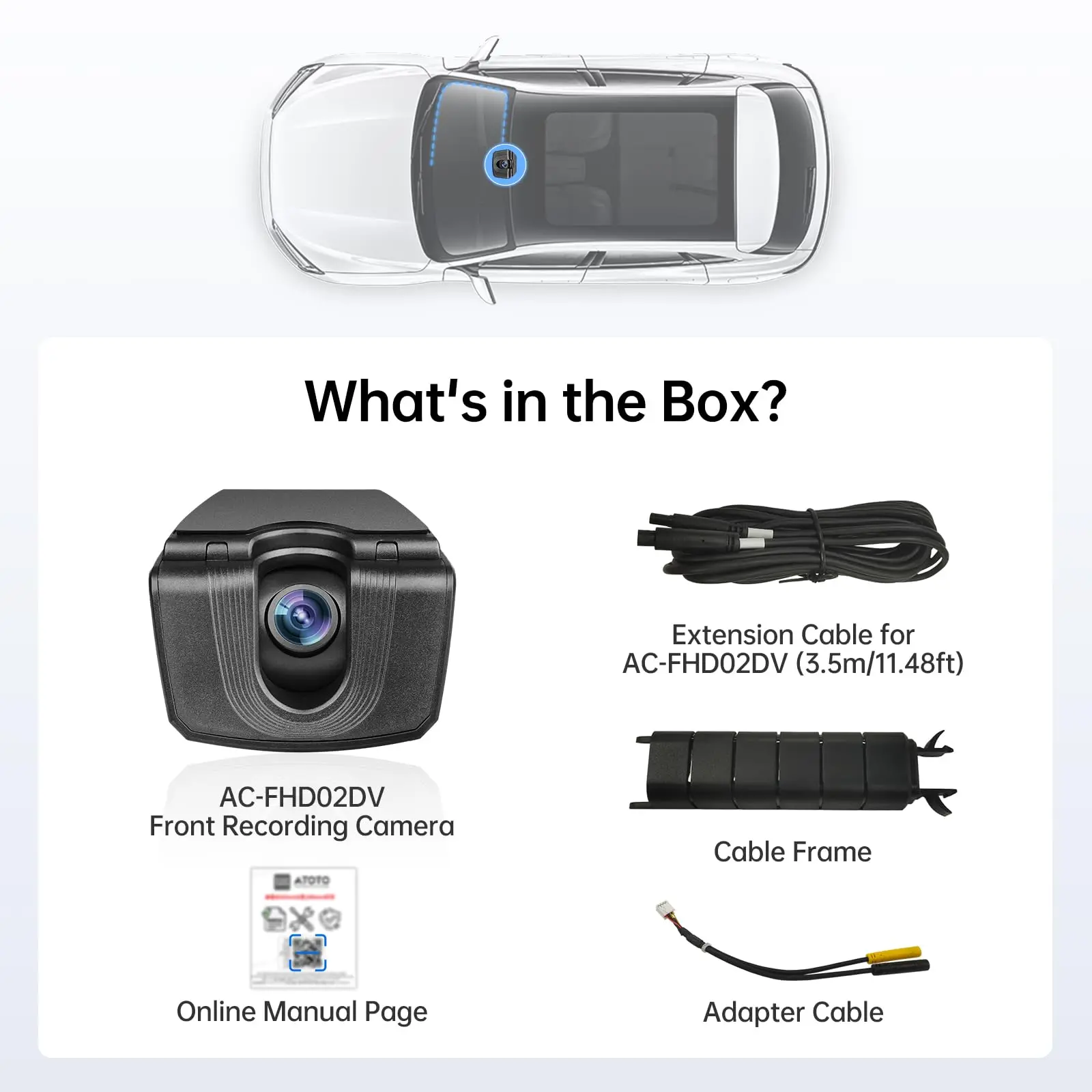 ATOTO AC-FHD02DV 1080P Dash Cam, GPS Playback, 136° Wide, WDR, Night Vision, 24H Parking, G-Sensor, Loop Record, Outage-Proof, 128GB Max, X10 Series Only - Image 8