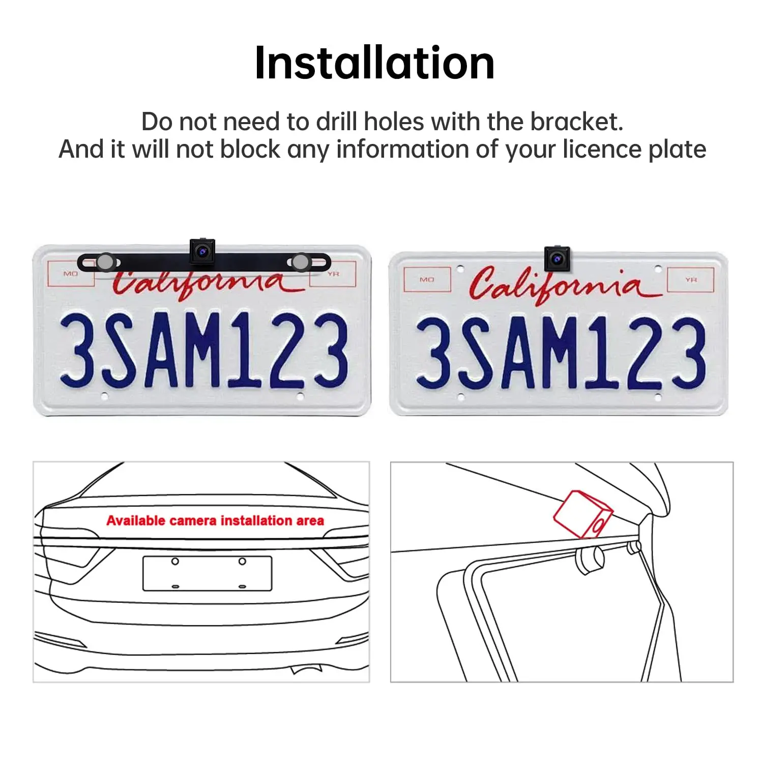 ATOTO AC-HD02LR Rückfahrkamera HD 720P mit Live-Ansicht, Nachtsicht & wasserdicht IP67, Kompatibel mit ATOTO X10, S8, F7, A5, A6, Exklusiv-Zubehör für ATOTO Autoradios - Image 6