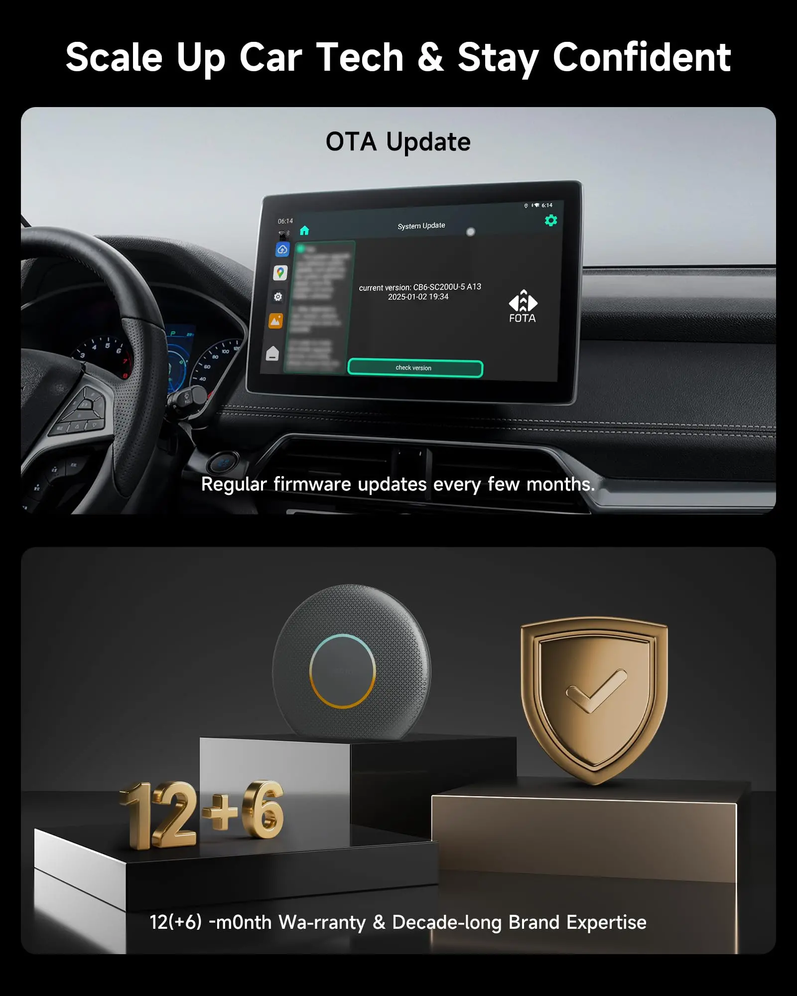 ATOTO CB6A Wireless CarPlay Adapter (2025 Upgrade) CarPlay AI Box with Plug & Play, DriveChat, GPS, Android 13, 4G LTE, Dual Bluetooth, YouTube Support, 4G+64G - Image 8