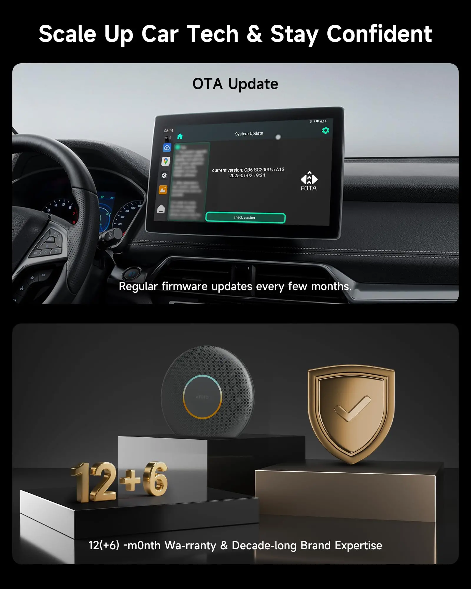 ATOTO CB6 2025 Upgrade Wireless CarPlay Adapter & Android AI Box, Plug & Play CarWave Smart Box with AI DriveChat, GPS Tracking, Android 13, 4G LTE, Dual Bluetooth, 8G+128G - Image 7