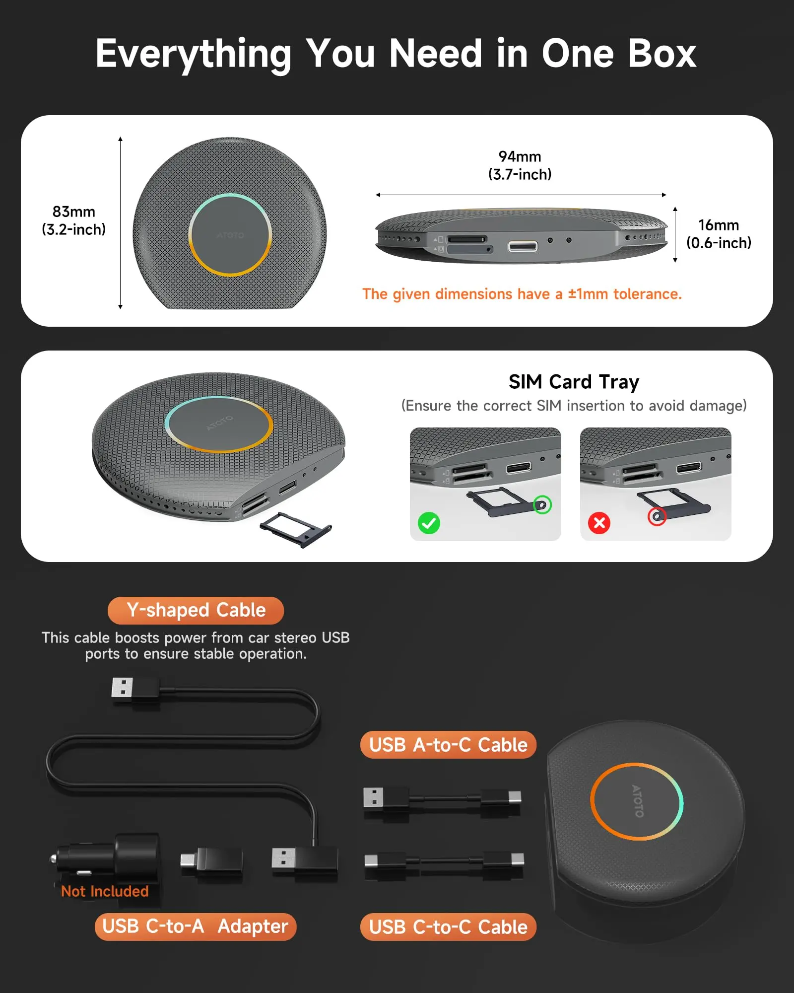 ATOTO CB6 2025 Upgrade Wireless CarPlay Adapter & Android AI Box, Plug & Play CarWave Smart Box with AI DriveChat, GPS Tracking, Android 13, 4G LTE, Dual Bluetooth, 8G+128G - Image 8