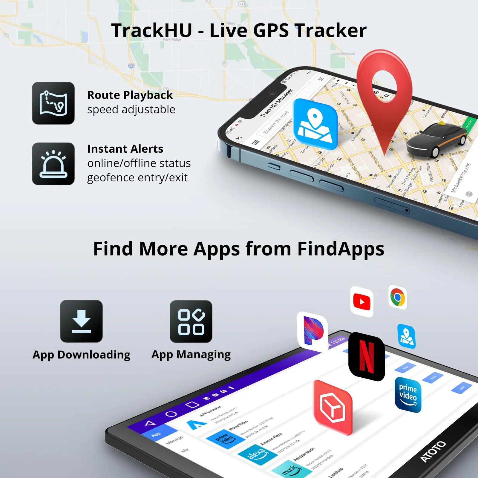 ATOTO 9" Portable Car Stereo with Bluetooth, Wi-Fi, Wireless CarPlay & Android Auto, MirrorLink, GPS Tracking, Multimedia Audio Player - Image 7