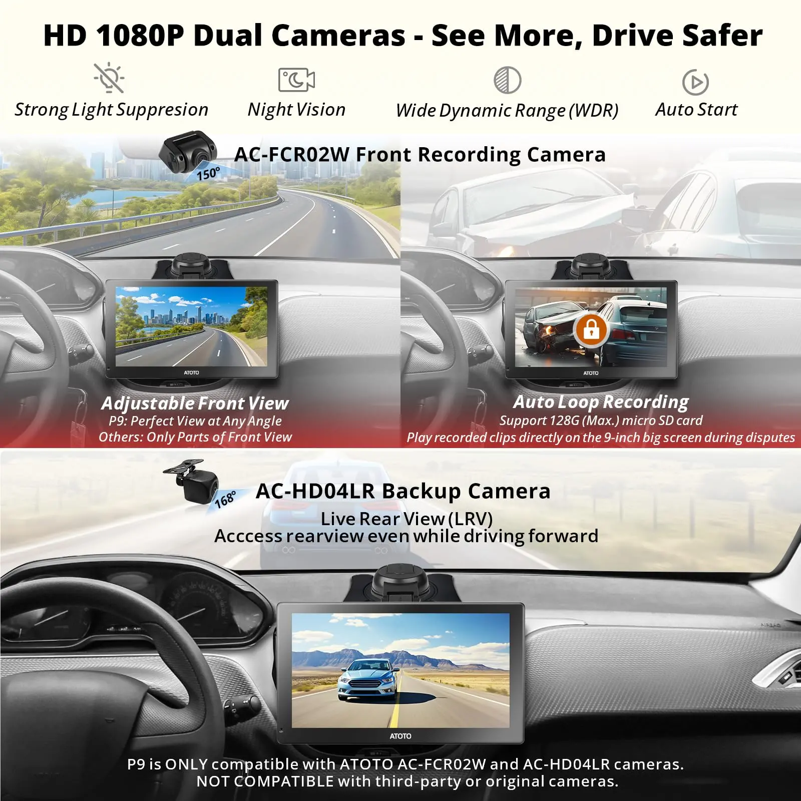 ATOTO 7" Portable Car Stereo with 1080P Front & Rear Cameras, QLED Display, Wireless CarPlay & Android Auto, 4G LTE, 4+32G, Dual Bluetooth, GPS Tracking, HDMI Input - Image 5