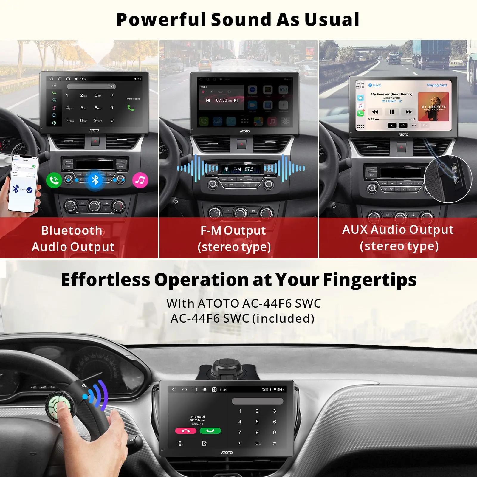 ATOTO 7" Portable Car Stereo with 4 Audio Outputs, QLED Display, Wireless CarPlay & Android Auto, 4G LTE, 4+32G, Dual Bluetooth, GPS Tracking, HDMI Input - Image 7