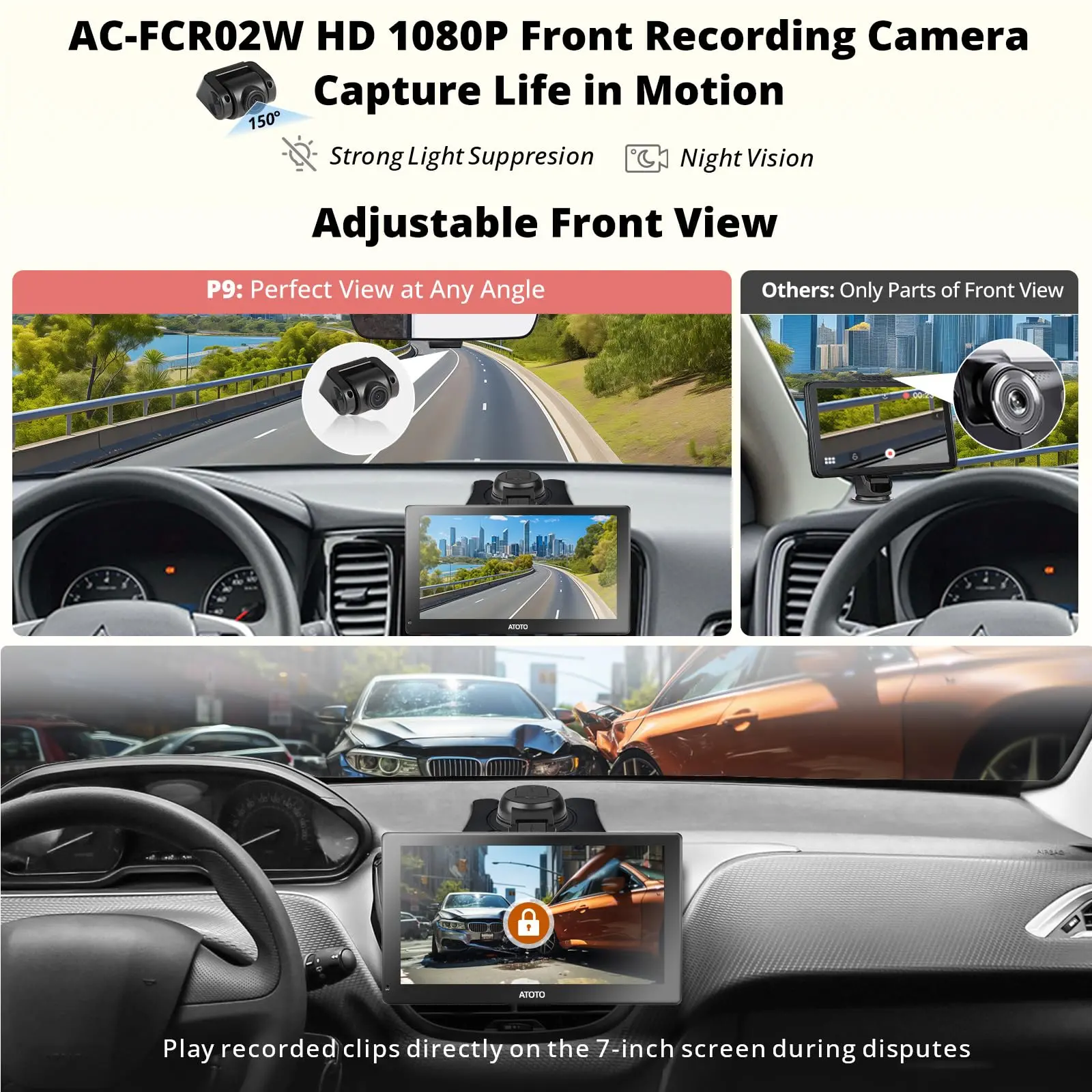 ATOTO 7" Portable Car Stereo with 1080P Front Camera, QLED Display, Wireless CarPlay & Android Auto, 4G LTE, 4+32G, Dual Bluetooth, GPS Tracking, HDMI Input - Image 5