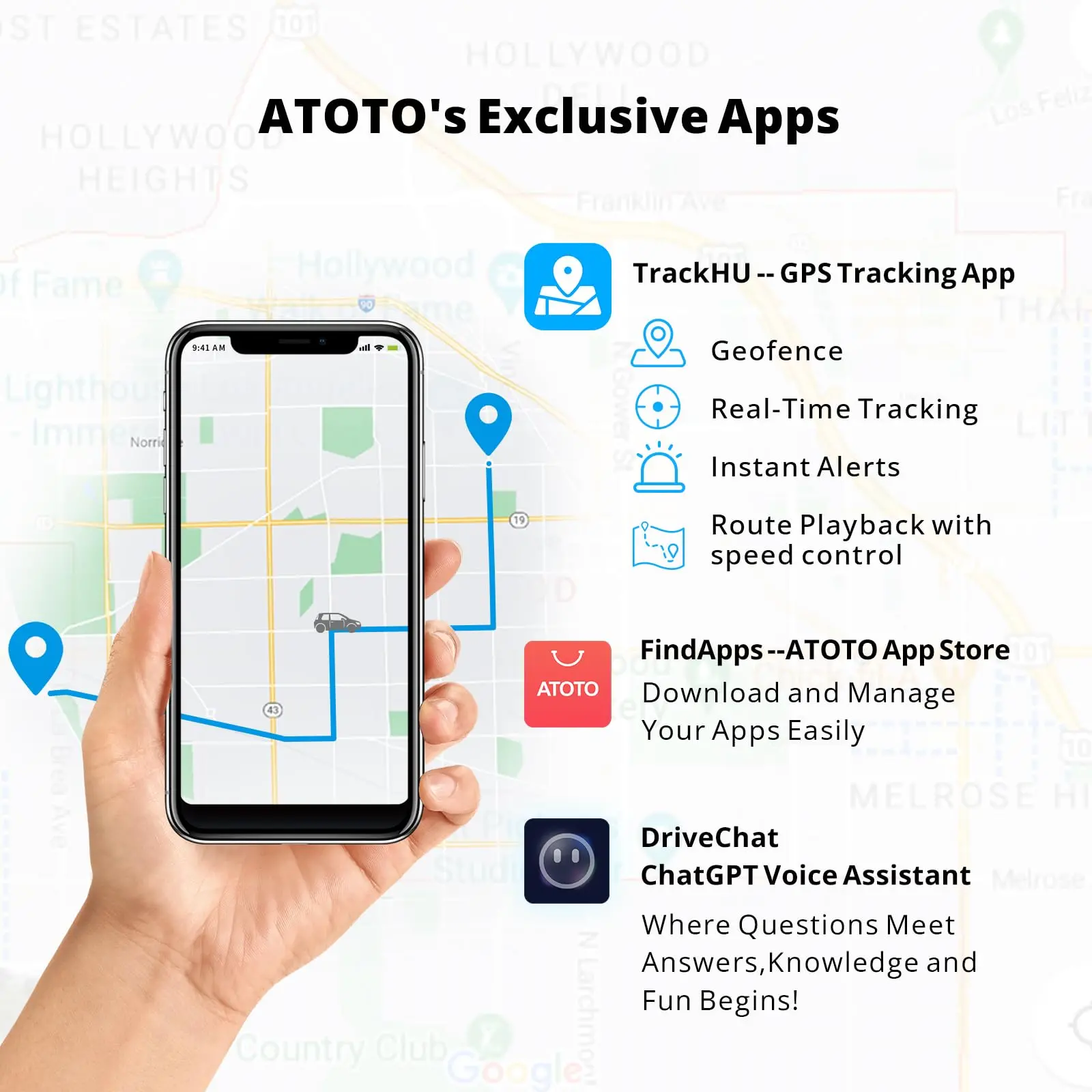 ATOTO 9" Sat Nav, QLED Touchscreen, Wireless CarPlay & Android Auto, 2+32G, GPS Navigation, WiFi, Dual Bluetooth, Auto-Dimming, Steering Wheel Control - Image 5
