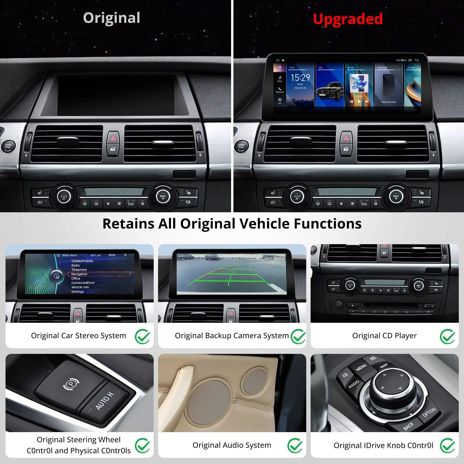 ATOTO S8BMX54L12B8PN 12.3" BMW Compatible Car Stereo, Wireless CarPlay & Android Auto, Fits X5 Series E70 2010-2013 CIC System, GPS Tracking, AI DriveChat, Dual Bluetooth, 4G LTE, Retains Original Functions - Image 3