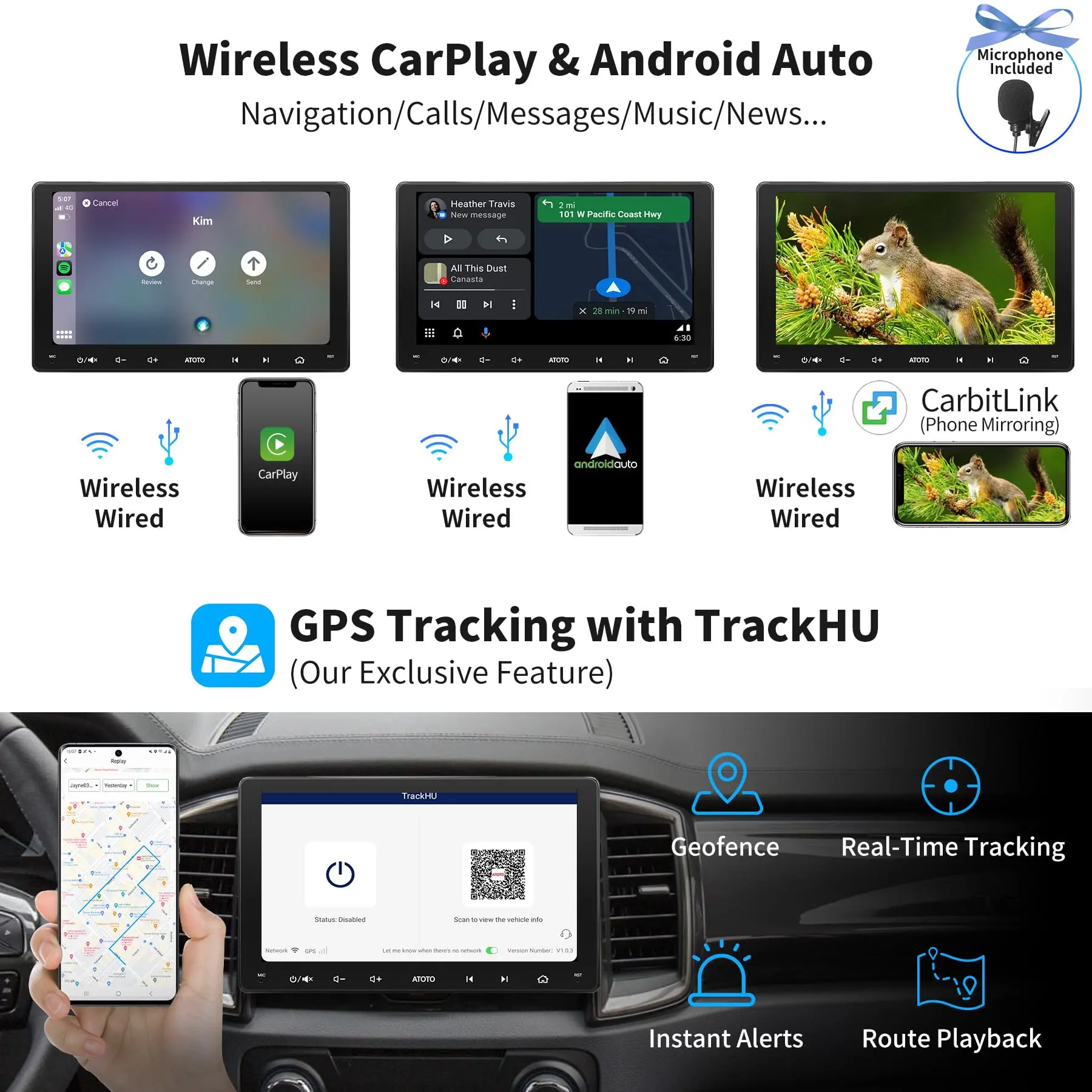 ATOTO S8G2094MS 9" 8-Core Android Double Din Radio with OBD2 Scanner, 4G LTE, Wireless CarPlay & Android Auto, WiFi/BT/USB Tethering, ChatGPT AI, 4G+32G, Dual Bluetooth - Image 3