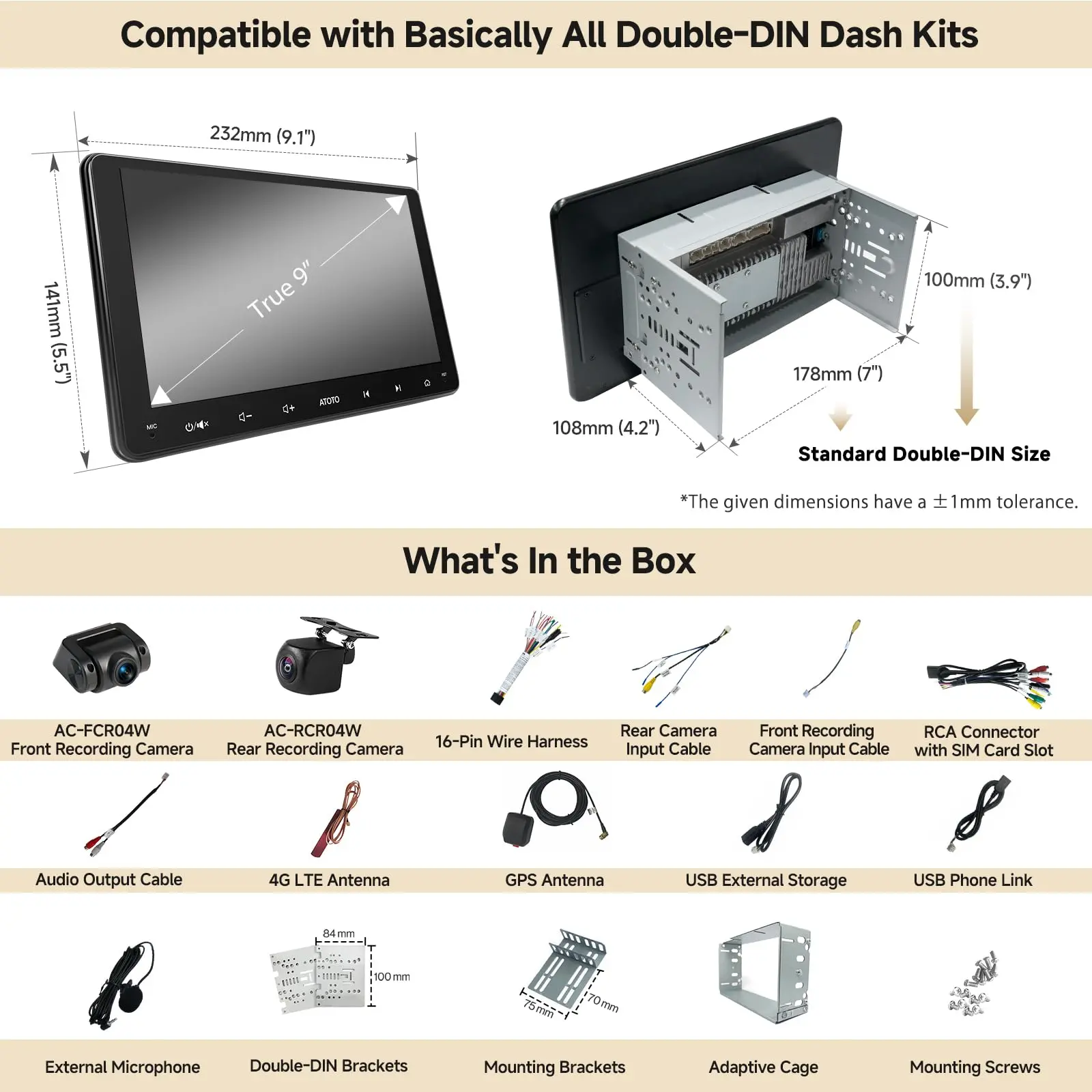 ATOTO S8G2094MS 9" Double Din Car Stereo with 1080P Front & Backup Camera Input, QLED Touchscreen, Wireless CarPlay & Android Auto, 4G+32G, Built-in 4G/Wi-Fi, Dual BT/USB, DSP, AMP, SUB, GPS - Image 8