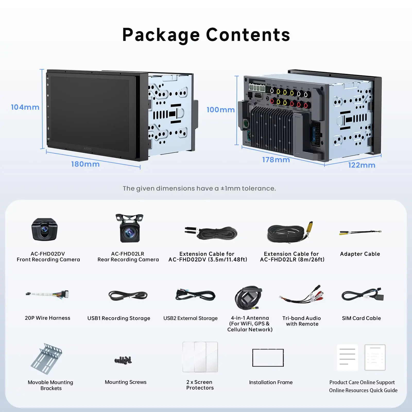【High-end】ATOTO X10G2B7E 7" Double Din Car Stereo with Front & Rear Cameras, QLED Touchscreen, CarPlay & Android Auto, 4G LTE & WiFi, GPS, 8GB + 128GB TF Card, Dual Bluetooth, DSP Audio Technology - Image 9