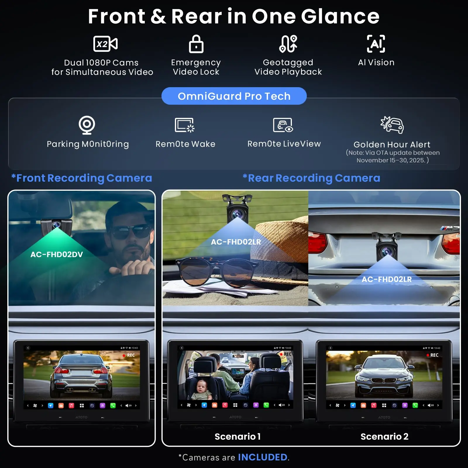 ATOTO X10G110E 10.1" Single & Double Din Radio 8-Core Android 13 with 1080P Dash Cam Front & Rear, OBD2 Scanner 5-in-1, Wireless CarPlay & Android Auto, 8+128G Floating QLED Touchscreen, ChatGPT AI - Image 4