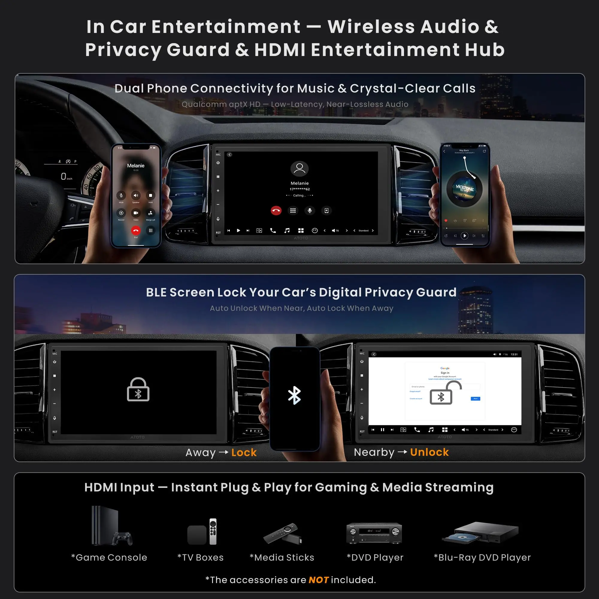 ATOTO X10G2B7E 7" Double Din Car Stereo, Dual Camera Input & Recording, 8G+128G, Android, Wireless CarPlay & Android Auto, 4G LTE, ChatGPT AI, Dual Phone Connection & Bluetooth, GPS Tracking - Image 6