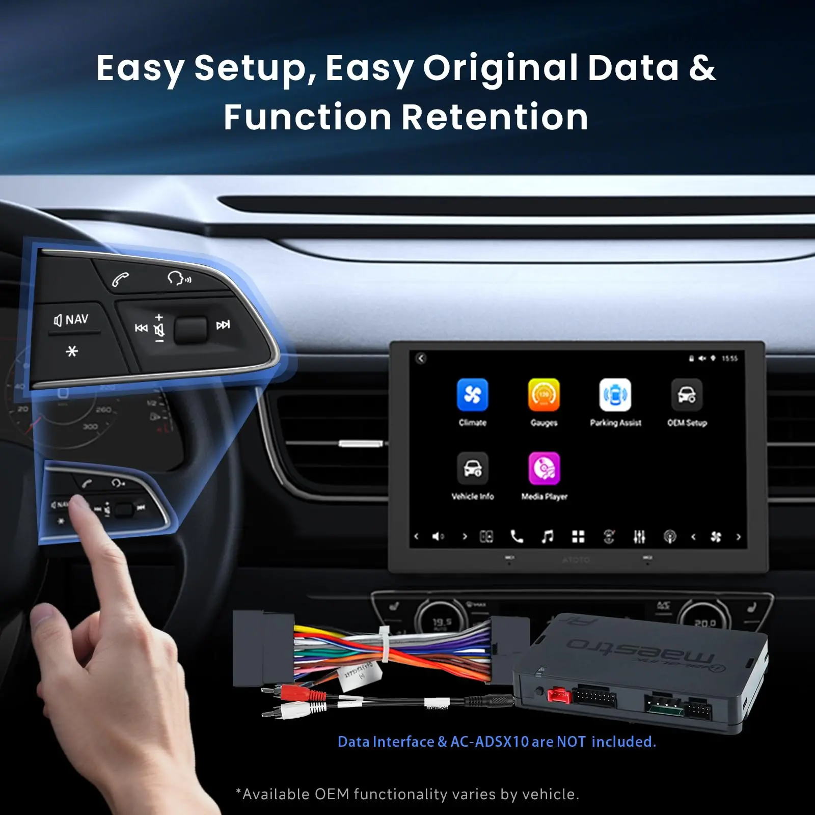 ATOTO X10G209E 9" Double Din Car Stereo, 8G+128G Android Head Unit, Wireless CarPlay & Android Auto, ChatGPT AI Control, GPS Tracking, Dual Microphone, Dual Bluetooth, 4G LTE, 36-Band EQ, HDMI Input - Image 3