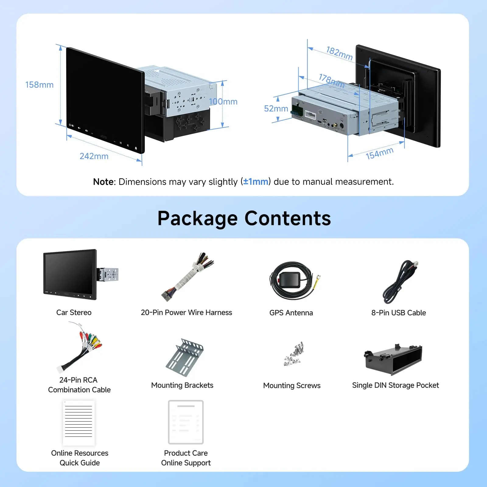 ATOTO A5LG110T 10" Double DIN & Single DIN Adaptive Car Stereo – Floating Display, Wireless CarPlay & Android Auto, WiFi/Bluetooth/USB Tethering, MirrorLink, DSP, AI Chat - Image 8