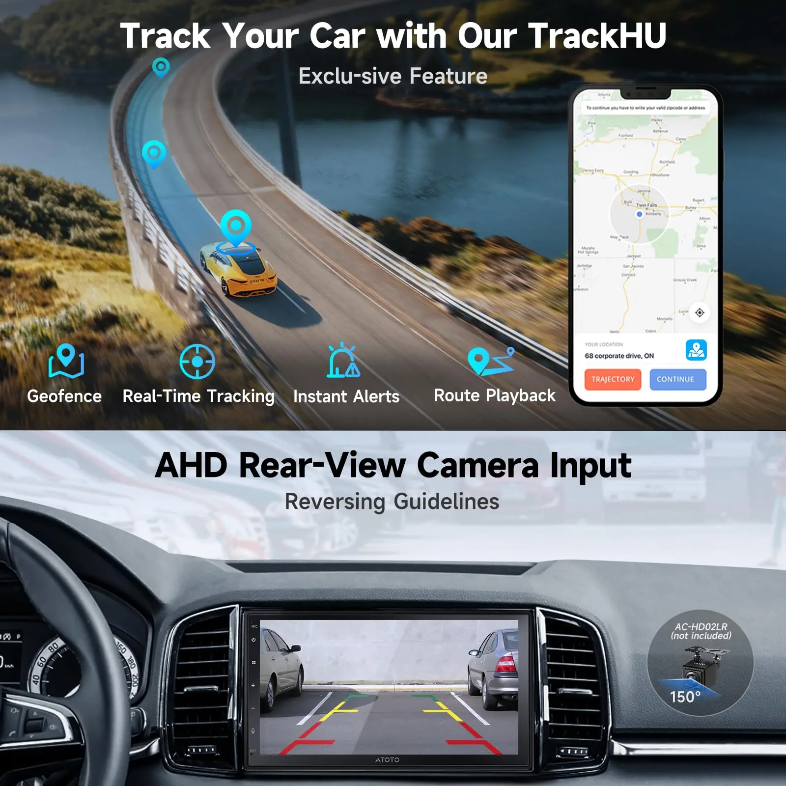 ATOTO A5LG2B7T 7" Double Din Car Stereo, HD Touchscreen, Wireless CarPlay & Android Auto, Bluetooth & WiFi, Built-in GPS Navigation, DSP Audio Technology, 2G+32G - Image 4