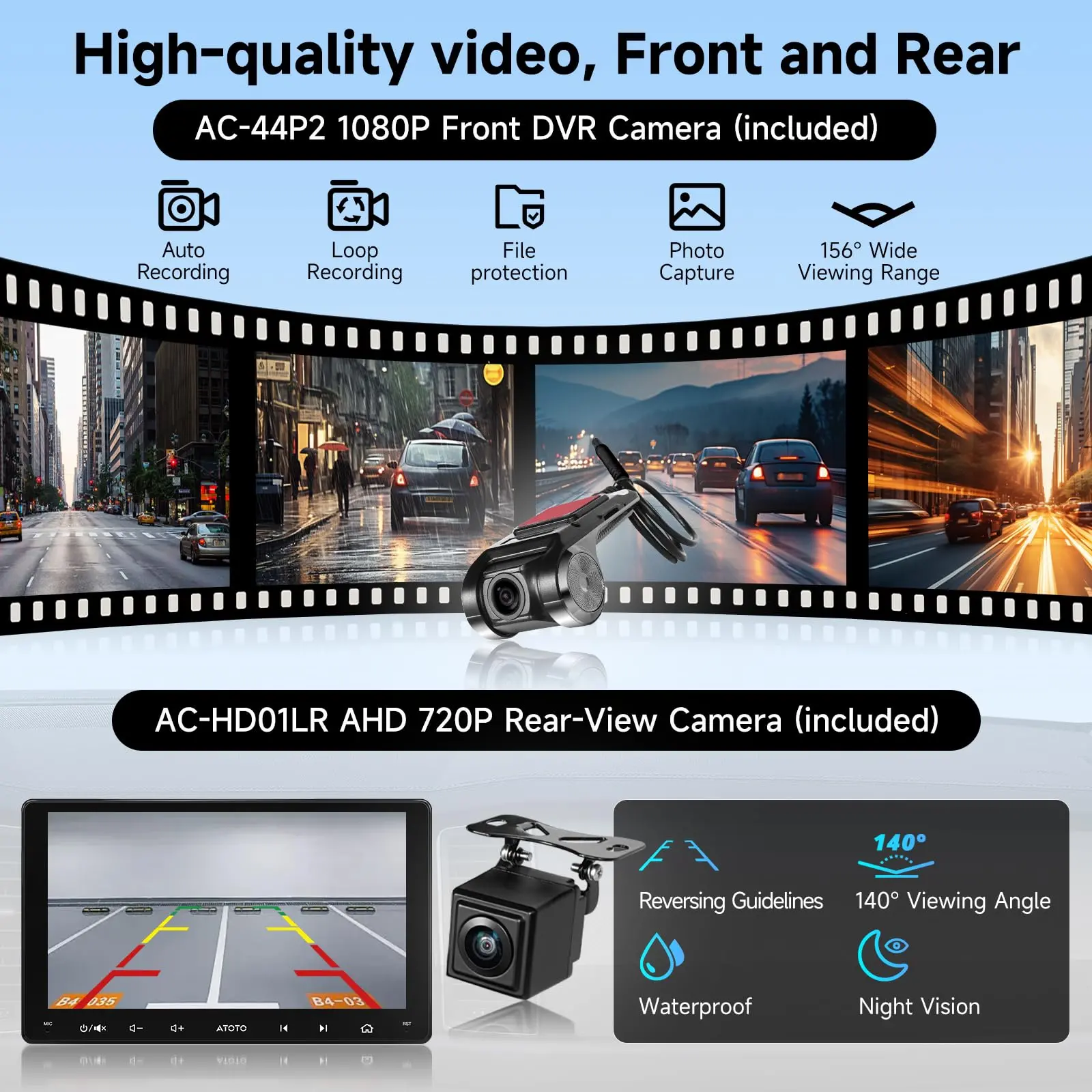 ATOTO A5LG209T 9" Double Din Android Car Stereo with Backup Camera & DVR Dashcam, Wireless Android Auto/CarPlay, GPS Tracking, Drivechat AI, WiFi/Bluetooth/USB, FM/AM/EQ, 2G+32G - Image 3