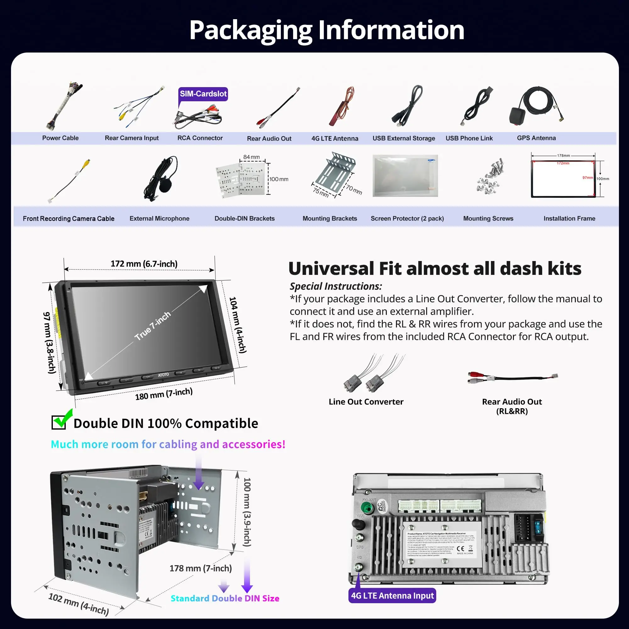 ATOTO S8G2A74MS 7" Double Din Car Stereo, QLED Touchscreen, Wireless CarPlay Android Auto, AI Chat ,SCVC, DSP/HDMI Out - Image 7